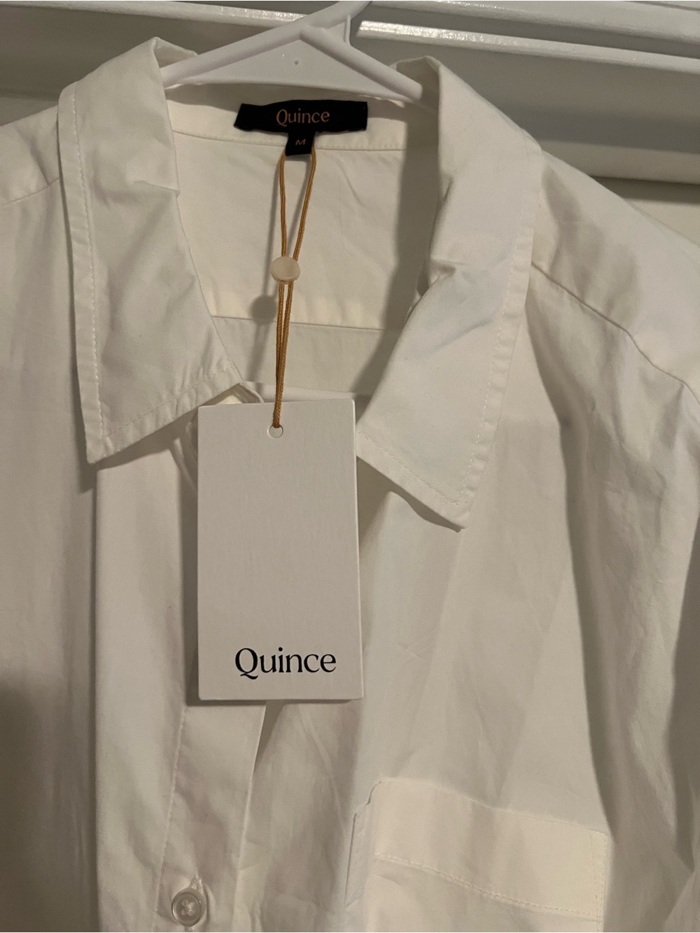 Quince Maternity White Collared Button-Up Shirt